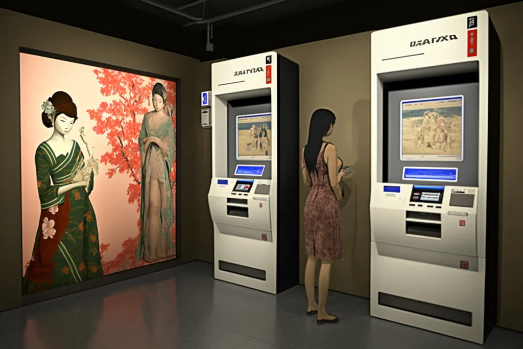 Japanese ATM at night