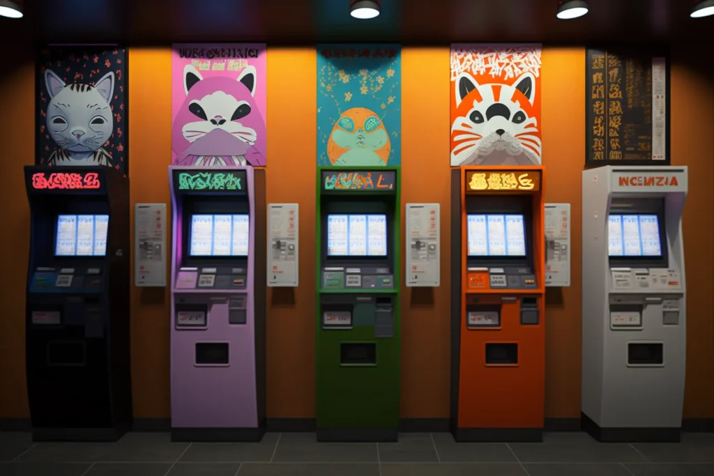 Japanese ATM at night